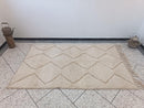 Minimalist Moroccan Beni Ourain Rug – Cream Wool Diamond Pattern Carpet for Japandi, Boho & Scandinavian Interiors | Handmade Wool Rug