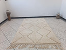 Minimalist Moroccan Beni Ourain Rug – Cream Wool Diamond Pattern Carpet for Japandi, Boho & Scandinavian Interiors | Handmade Wool Rug
