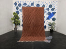 Terracotta Wool Rug – Hand Knotted Moroccan Carpet – Cozy Brown Striped Berber Decor – Plush Beni Ourain Style Wool Area Rug by 100kends