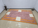 Custom Moroccan Wool Rug – Handmade Minimalist Beni Ourain Style, Modern Solid Area Rug, Custom Size Ivory & Mauve Rug, by 100kends