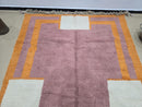 Custom Moroccan Wool Rug – Handmade Minimalist Beni Ourain Style, Modern Solid Area Rug, Custom Size Ivory & Mauve Rug, by 100kends