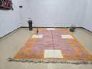 Custom Moroccan Wool Rug – Handmade Minimalist Beni Ourain Style, Modern Solid Area Rug, Custom Size Ivory & Mauve Rug, by 100kends