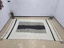 Custom Beni Ourain Rug – Handmade Moroccan Wool Area Rug, Ivory & Black Contemporary Design, Custom Size Rugs, Modern Morocco Rug by 100kend