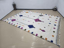 Custom Moroccan Berber Rug – Handmade Wool Beni Ourain Style Carpet with Colorful Geometric Patterns | Boho Striped Kilim Tapis Morocco
