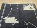 Modern Abstract Moroccan Rug – Custom Black & White Berber Carpet – Handmade Wool Beni Ourain Area Rug – Large Minimalist Design by 100kends
