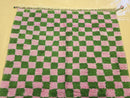 Custom Checkered Moroccan Wool Rug – Handmade Berber Wool Carpet – Modern Green & Purple Checkerboard Area Rug – Large Oushak Rug
