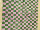 Custom Checkered Moroccan Wool Rug – Handmade Berber Wool Carpet – Modern Green & Purple Checkerboard Area Rug – Large Oushak Rug
