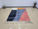 Custom Moroccan Wool Rug – Handwoven Shaggy Blue & Terracotta Berber Carpet – Modern Abstract Color Block Area Rug by 100kends
