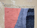 Custom Moroccan Wool Rug – Handwoven Shaggy Blue & Terracotta Berber Carpet – Modern Abstract Color Block Area Rug by 100kends