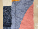 Custom Moroccan Wool Rug – Handwoven Shaggy Blue & Terracotta Berber Carpet – Modern Abstract Color Block Area Rug by 100kends