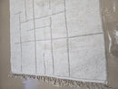 Minimalist White Moroccan Beni Ourain Rug – Handmade Wool Berber Custom Rug | Modern Shag Moroccan Area Rug | Neutral Geometric Design