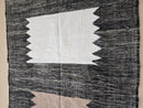 Handwoven Moroccan Wool Area Rug – Black and White Boho Berber Carpet with Terracotta Accent – Soft Wool Living Room Rug by 100kends