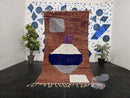 Handmade Moroccan Wool Rug – Modern Brown Berber Carpet with Geometric Vase Design, Custom Beni Ourain Style for Boho Homes by 100kends