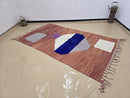 Handmade Moroccan Wool Rug – Modern Brown Berber Carpet with Geometric Vase Design, Custom Beni Ourain Style for Boho Homes by 100kends