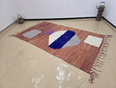 Handmade Moroccan Wool Rug – Modern Brown Berber Carpet with Geometric Vase Design, Custom Beni Ourain Style for Boho Homes by 100kends