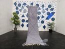 Custom Moroccan Wool Runner Rug – Handmade Gray Berber Carpet with Diamond Pattern – Long Hallway Rug with Optional Fringes by 100kends