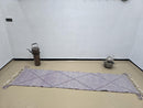 Custom Moroccan Wool Runner Rug – Handmade Gray Berber Carpet with Diamond Pattern – Long Hallway Rug with Optional Fringes by 100kends