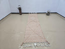 Custom Moroccan Runner Rug - Handmade Wool Narrow Rug in Beige & Cream | Geometric Berber Hallway Runner | Custom Sizes Available by 100kend