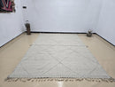 Handmade Custom Moroccan Wool Berber Rug – Gray Azilal Beni Ourain Style Carpet, Modern Checkered Rug Berber, Custom Size Rugs by 100kends