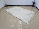 Luxurious Moroccan Beni Ourain Wool Rug – Custom Handwoven White Fluffy Berber Carpet | Minimalist Geometric Design | 3x5ft to 15x15ft