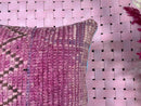 Handwoven Moroccan Wool Pillow in Pink with Tribal Chevron Pattern – Soft Berber Kilim Pouf Cover – 19x19 Inches wool pillow by 100kends