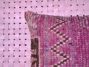 Handwoven Moroccan Wool Pillow in Pink with Tribal Chevron Pattern – Soft Berber Kilim Pouf Cover – 19x19 Inches wool pillow by 100kends