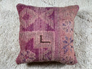 Handmade Moroccan purple Wool Pillow – Berber Tribal Decorative Cushion with Unique Patterns | 18x19 inches wool pillow by 100kends