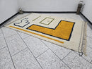 Custom White Moroccan Rug with Geometric Patterns – Beni Ourain Wool Carpet, Shag Berber Area Rug, Afrikesh Style Dining Room Rug by 100kend
