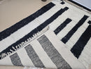 Handmade Moroccan Berber Rug – Custom Woven Wool Carpet, Black with White Accents, Bohemian Living Room Rug, Unique Modern Home Décor