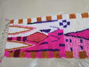 Custom Pink Moroccan Wool Runner Rug – Handwoven Berber Carpet for Hallways – Abstract Moroccan boho Design – Made to Order Rug by 100kends
