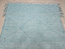 Custom Moroccan Green Wool Rug – Handwoven Beni Ourain Geometric Carpet – Modern Boho Berber Area Rug – Handmade Wool Floor Décor