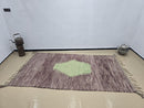 Handmade Moroccan Wool Rug – Modern Berber Purple Area Rug with Green Accent, Beni Ourain Style Carpet for Living Room or Bedroom Décor