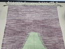 Handmade Moroccan Wool Rug – Modern Berber Purple Area Rug with Green Accent, Beni Ourain Style Carpet for Living Room or Bedroom Décor