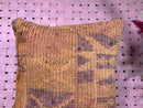 Handmade Moroccan Wool Pillow Cover in Earthy Terracotta and Plum Tones, Tribal Pattern Kilim Style Cushion – 20x20 wool pillow by 100kends