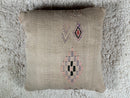 Handmade Moroccan Wool Pillow Cover in Earthy Terracotta and Plum Tones, Tribal Pattern Kilim Style Cushion – 20x20 wool pillow by 100kends