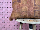 Vintage Moroccan Wool Pillow with Soft Mauve & Earth Tones – Handwoven Tribal Pattern – Boho Cushion Cover – 18x19 wool pillow by 100kends