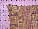 Vintage Moroccan Wool Pillow with Soft Mauve & Earth Tones – Handwoven Tribal Pattern – Boho Cushion Cover – 18x19 wool pillow by 100kends