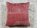 Rust Red Vintage Moroccan Wool Pillow with Textured Tribal Weave – Handmade Berber Cushion Cover – 18x19 wool moroccan pillow by 100kends