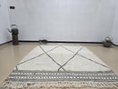 Handmade Moroccan Rug – Custom Beni Ourain Wool Berber Carpet – Hand Knotted Genuine Lamb Wool Area Rug – Modern Black & White Decor