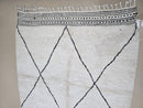 Handmade Moroccan Rug – Custom Beni Ourain Wool Berber Carpet – Hand Knotted Genuine Lamb Wool Area Rug – Modern Black & White Decor