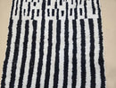 Custom Blue Beni Ourain Rug – Striped Moroccan Berber Rug – Handmade Tufted Wool Shag Rug – Custom Size Area Rug 8x10 9x12 – Aesthetic Décor