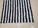 Custom Blue Beni Ourain Rug – Striped Moroccan Berber Rug – Handmade Tufted Wool Shag Rug – Custom Size Area Rug 8x10 9x12 – Aesthetic Décor