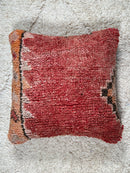 Moroccan Wool Pillow with Tribal Pattern – Handwoven Red Cushion for Boho Living Room Decor – 19x19 wool moroccan pillow cover by 100kends