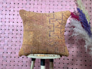 Moroccan Wool Pillow in Earthy Rust and Tan Tones with Tribal Geometric Pattern – Handmade Berber Cushion 19x19 inches pillowcase