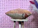 Moroccan Wool Pillow in Earthy Rust and Tan Tones with Tribal Geometric Pattern – Handmade Berber Cushion 19x19 inches pillowcase