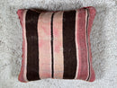 Handmade Moroccan Wool Pillow with Tribal Patterns, Red and Pink Tones, Soft Textured Cushion Cover, Vintage Style – 20x20 inches woolpillow