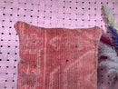 Handwoven Vintage Moroccan Wool Pillow – Boho Tribal Berber Floor Cushion in Red Tones – Wool Throw Pillow – 20 x 19 inches wool pillowcase