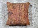 Vintage Moroccan Wool Pillow – Handwoven Tribal Kilim Cushion with Earth Tones and Rustic Charm – Berber Style – 19 x 20 inches pillow cover