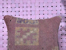 Vintage Moroccan Wool Pillow Cover with Tribal Geometric Patterns in Faded Rose and Beige - Rustic Handmade Cushion 18x19 inch pillow cover