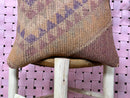 Vintage Moroccan Kilim Wool Pillow with Tribal Berber Patterns in Earth Tones and Purple Accents – Handmade Cushion 18x19 inches pillowcase
